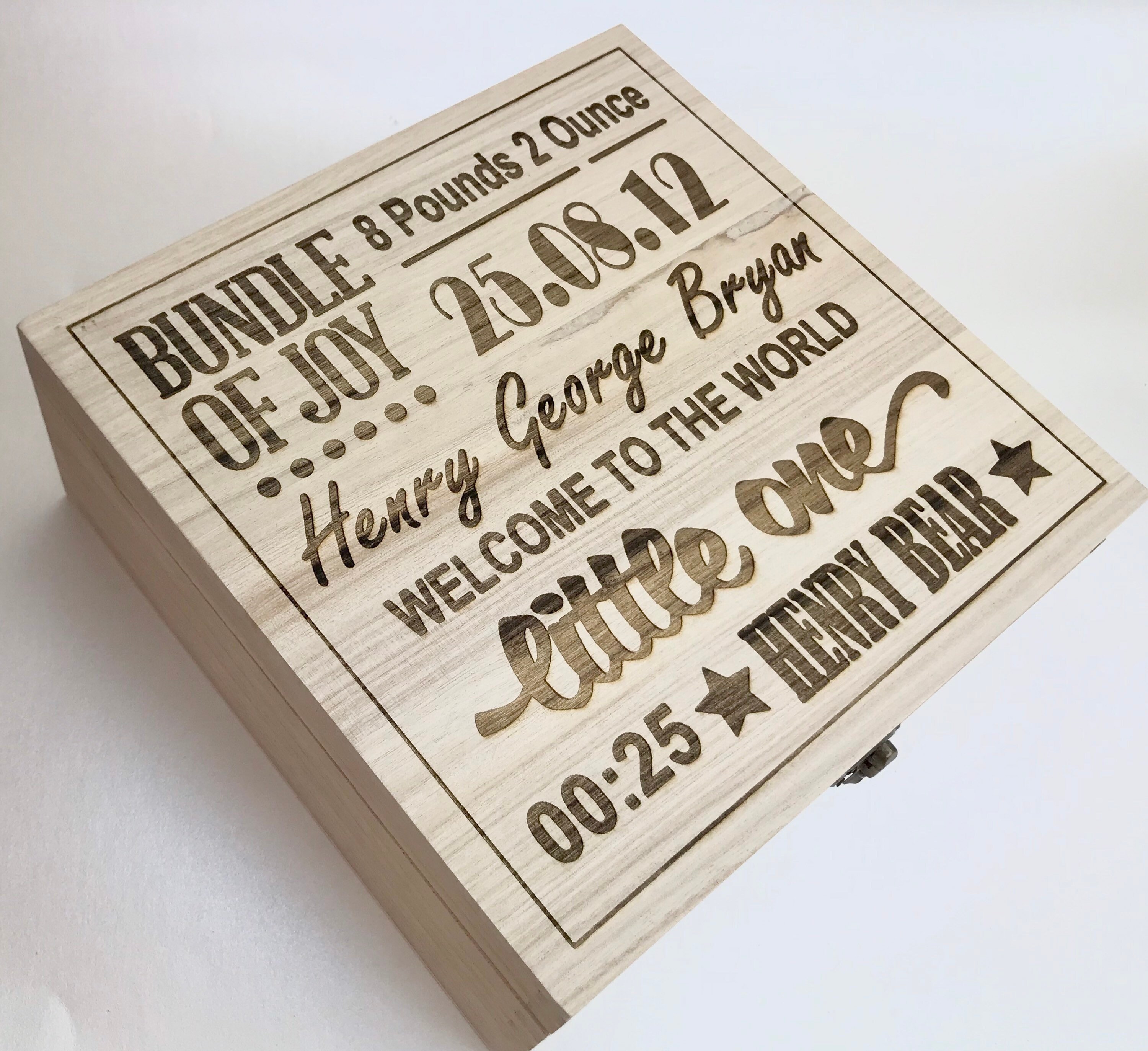 wooden baby keepsake box