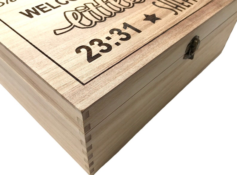 Extra Large Personalised Wooden Baby Keepsake Box. Engraved Etsy UK