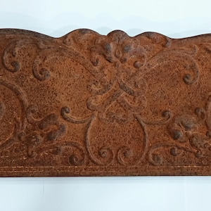 Antique Victorian Cast Iron Stove Door Cover Salvage Wall Garden Farmhouse Decor