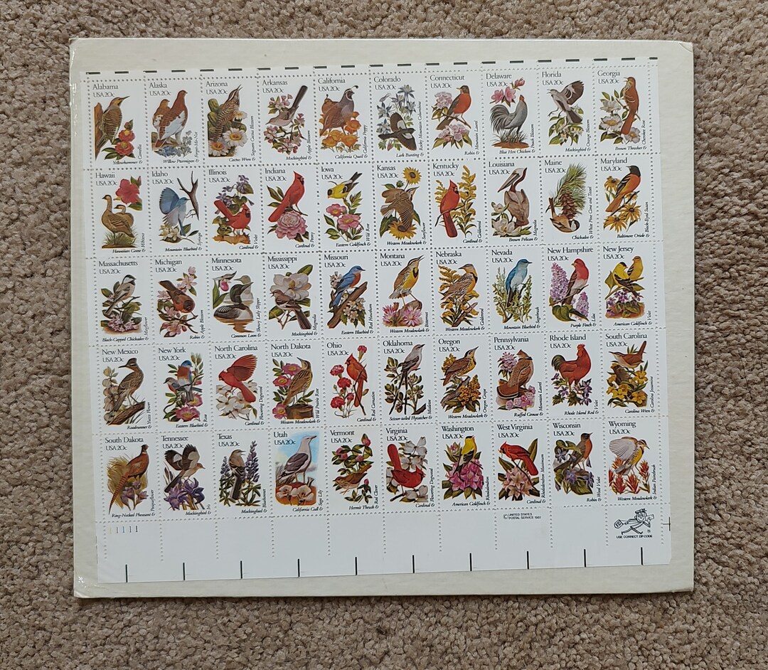 The 1982 Fifty State Birds and Flowers Mint Set by US Post Office