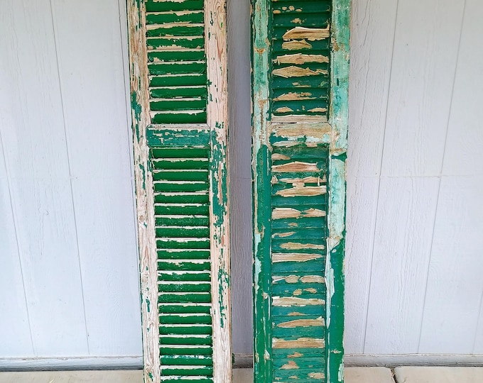 Curated visual reference: Gallery Detail: Antique Architectual Salvage Shutters Rustic Distressed Farmhouse Decor