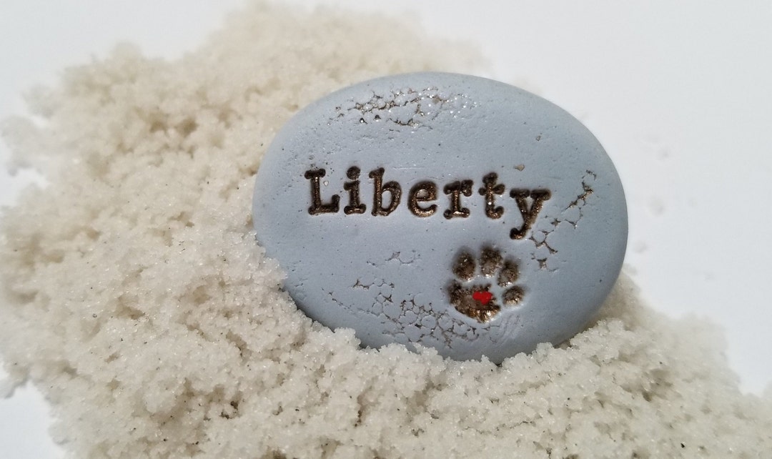 Small Paw Print, Clay Art Rock, Pet Lovers Gift, Personalized Pet Name ...