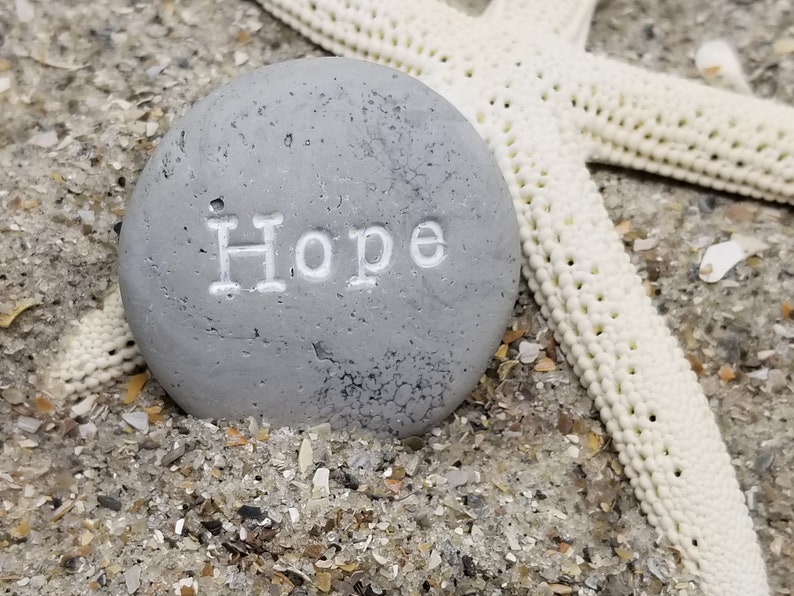 Personalized Clay Stone 1-1/2 inch One Word, Earthy, Bold Tones, Small Gift under 15, Indoor Gardening, Customize Your Word, Prayer Stone image 5