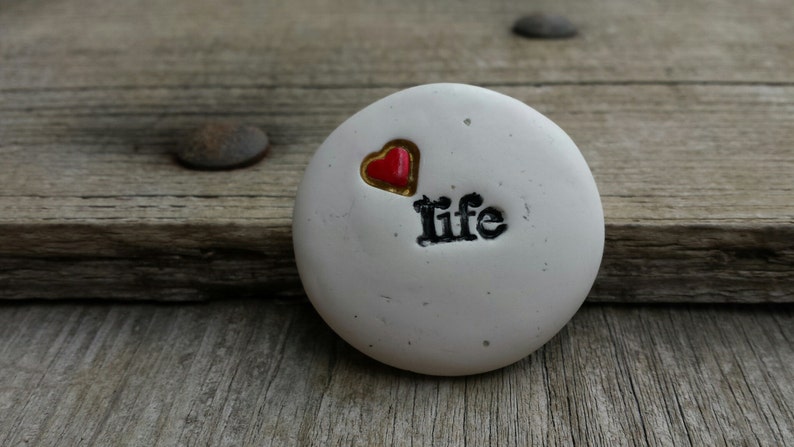 Small Gift Love Life Inspirational Token Pocket Stone | Etsy