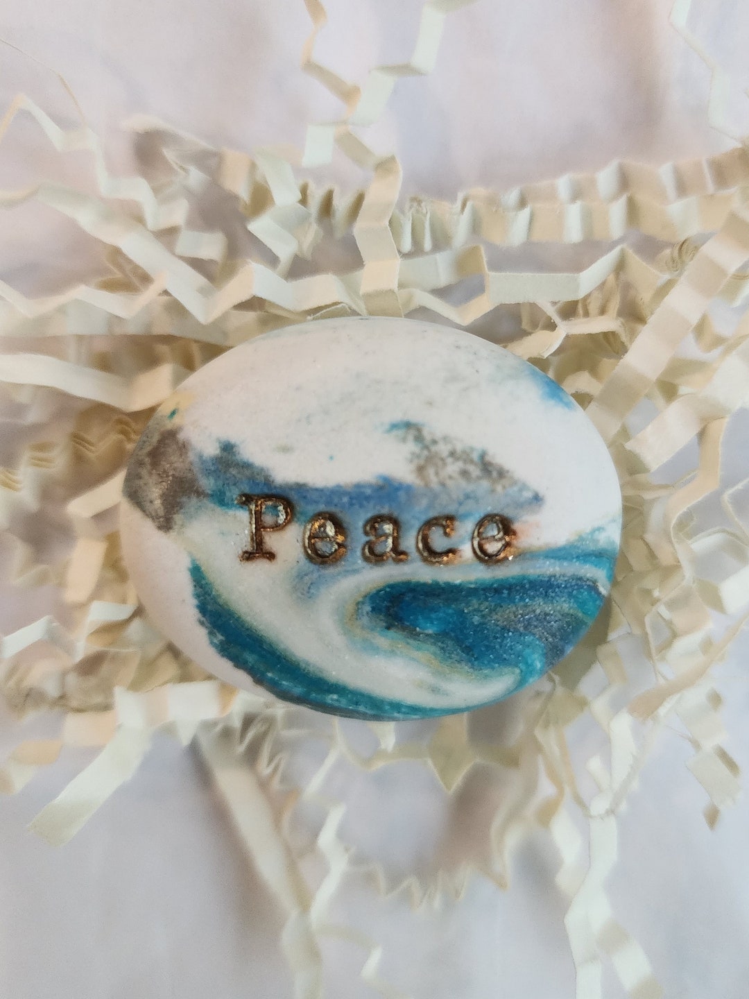 Hand Wrapped Beach Rocks Beach Inspired Pocket Rock, Hand-crafted 1-1/2