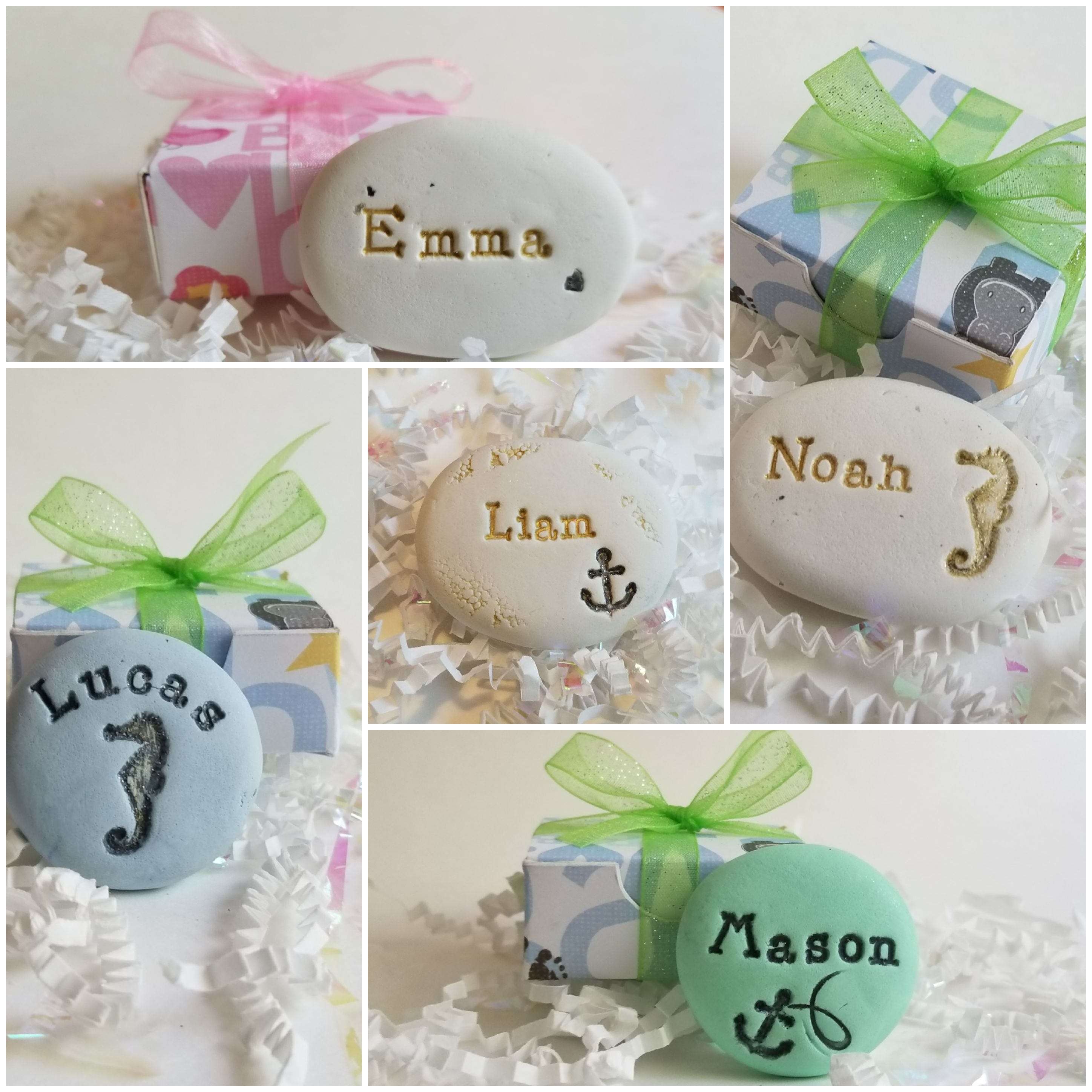 Personalized name stones baby shower keepsakes celebrate Etsy