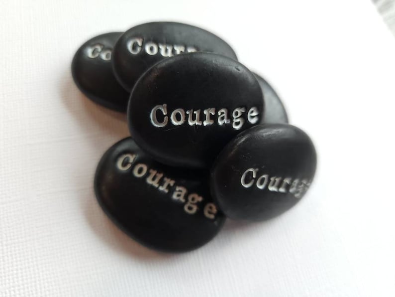 Personalized Clay Stone 1-1/2 inch One Word, Earthy, Bold Tones, Small Gift under 15, Indoor Gardening, Customize Your Word, Prayer Stone image 3