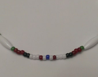 Afghanistan Service Ribbon Necklace with WHITE separator Beads.