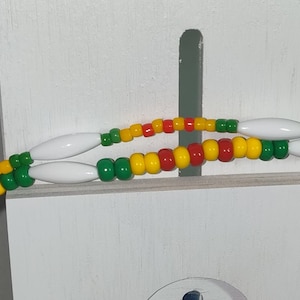 JUMBO  Vietnam / Viet Nam Service Ribbon Necklace - White or Black   ( separator Beads)
