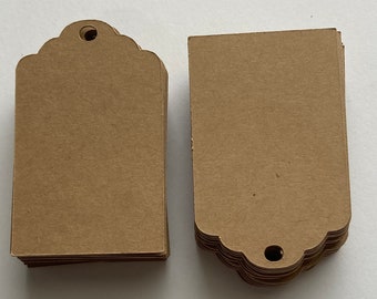 50 gratinerade presentetiketter i kraftpapper