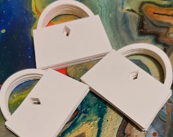 30 White Cardstock Handbag Die Cuts – DIY Tags & Embellishments