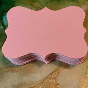 50 étiquettes décoratives découpées avec support roses - papier cartonné rose - cartes roses avec support - scrapbooking - estampage - fabrication de cartes - étiquettes de marchandise