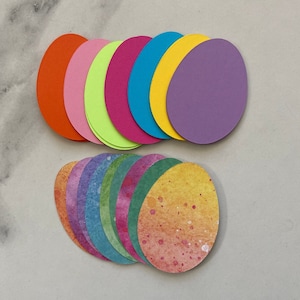 30 huevos de Pascua troquelados, huevos de Pascua de color pastel y agua, huevos de Pascua de cartulina de 110 libras, huevos de Pascua de papel, decoración de huevos de Pascua, huevos de Pascua