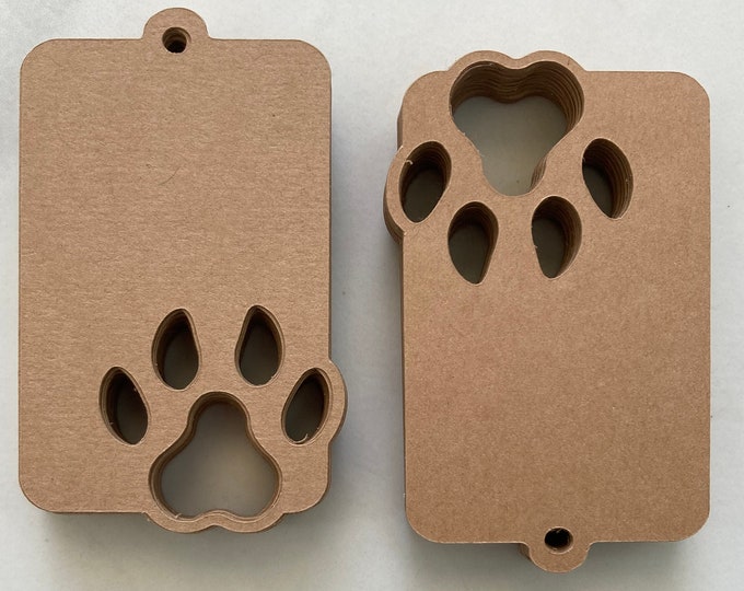 50 Die Cut Paw Print Gift Tags Paw Print Price Tags Animal Paw Print