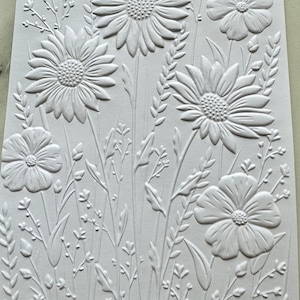 5 - 3D Daisy Flower Geprägter weißer Karton, Zubehör für die Kartenherstellung, Stanzteile, Designerpapier, Blumenkarton