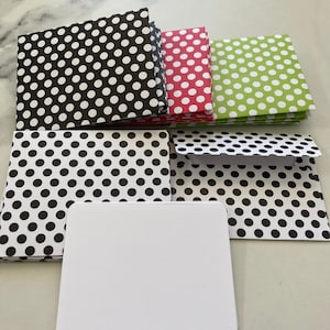 Juego de 20 mini tarjetas de lunares, sobres surtidos con inserciones de tarjetas, mini tarjetas en blanco, mini papelería