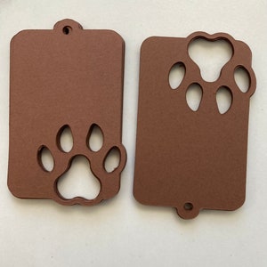 25 recortes de patas marrom cacau - Etiquetas de presente com patas - Etiquetas de preço com patas - Pegadas de animais - Etiquetas de produtos - Suprimentos para fazer cartões