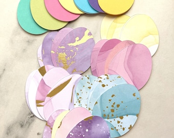 50 Die-Cut Easter Eggs in Solid Colors and Abstract Designs