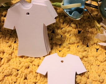 Dove White Tee Shirt Hang Tags - 30 Smooth Card Stock Merchandise Tags