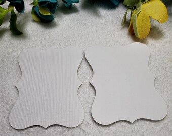 50 weiße Klammeretiketten Strukturkarten, leere Tags für Scrapbooking, Kartenherstellung, Geschenkanhänger