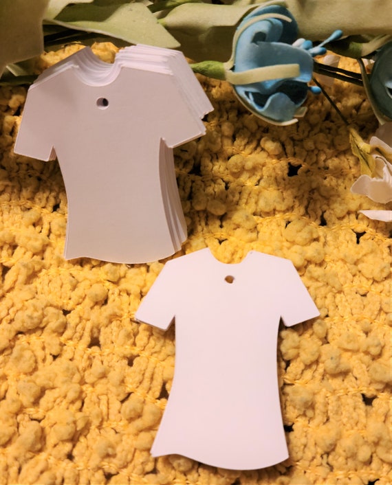 Dove White Tee Shirt Hang Tags - 30 Smooth Card Stock Merchandise Tags