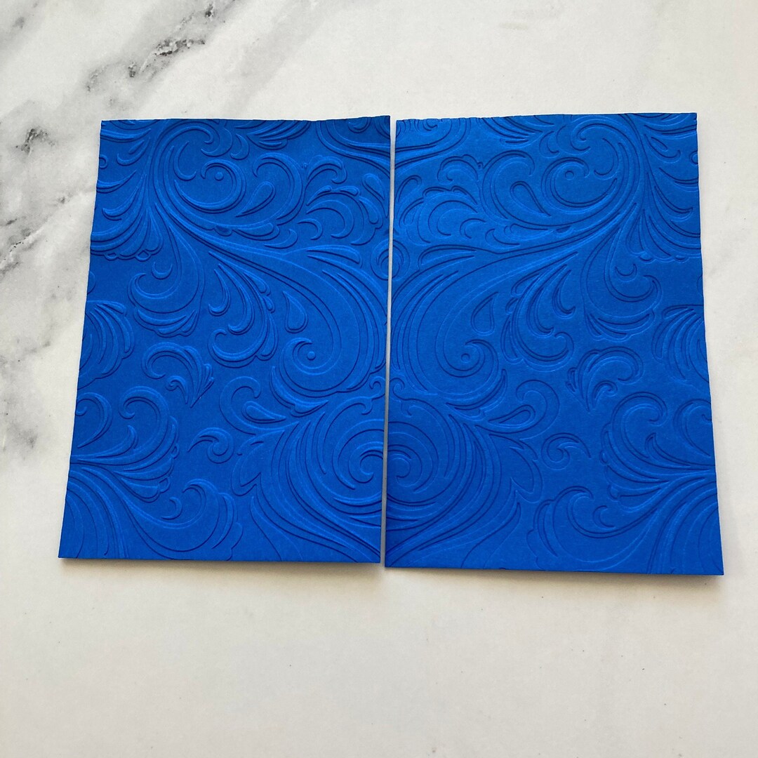 3D Deep Embossed Blue Swirls Sheets Embossed Card Stock Card Layering