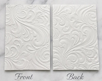 3D Embossed Swirls Design Paper - Embossed Cold-Press Watercolor Paper - Designer Paper - Swirls - Watercolor Paper - Embossed Card Stock