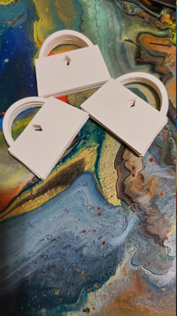 30 White Cardstock Handbag Die Cuts – DIY Tags & Embellishments
