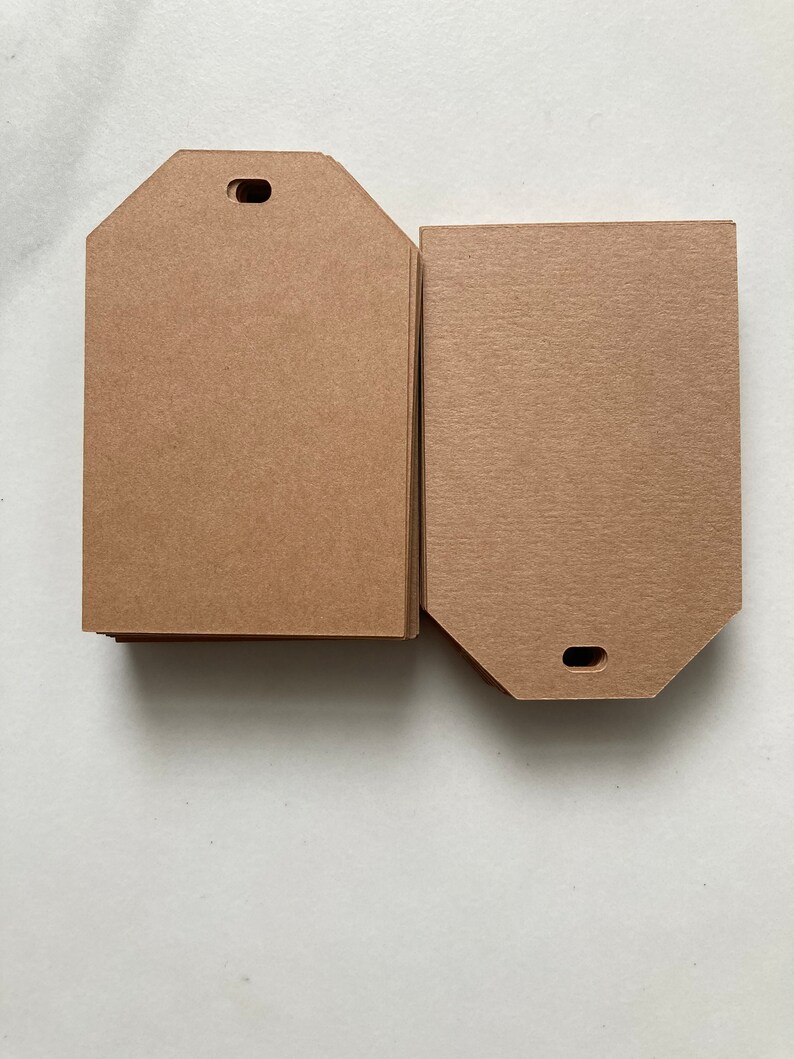 Tag Paper Stack 50 Kraft Die Cut Labels,blank Gift Tags, Kraft Card Stock, Paper Tags ...
