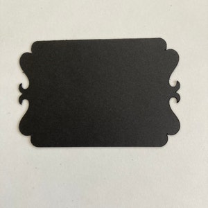 25 - 3 "Breite gestanzte Etiketten -Dekorative Karten - Extra Schwerer Schwarzer Karton - Kartenherstellungszubehör Stanzen - Papieretiketten ."