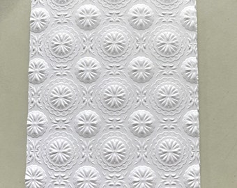 5-3D Embossed Textured Blossom Die Cut Sheets,Die Cut White Card Stock,Designer Paper, Card Topper,Embossed Paper,Embossed Background Sheets