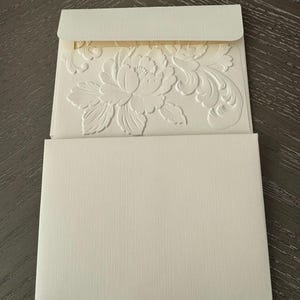 Set of 15 Mailable Ivory Floral 3D Embossed Stationery, Wedding Cards ...