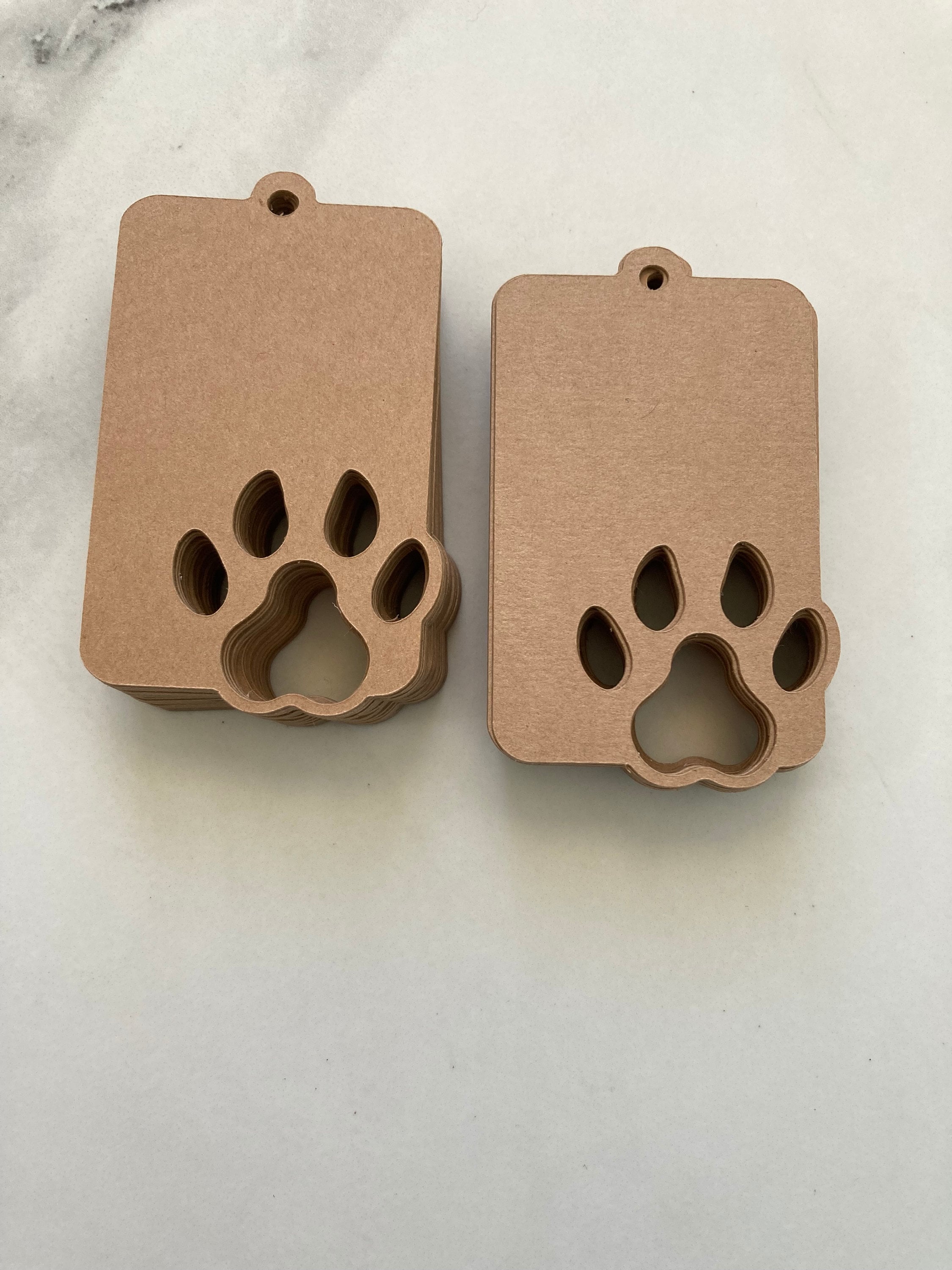25 Die Cut Paw Print Gift Tags Paw Print Price Tags Animal Paw Print