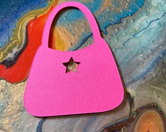 Hot Pink Die-Cut Handbags - Card Making, Scrapbooking Supplies (25 ct)
