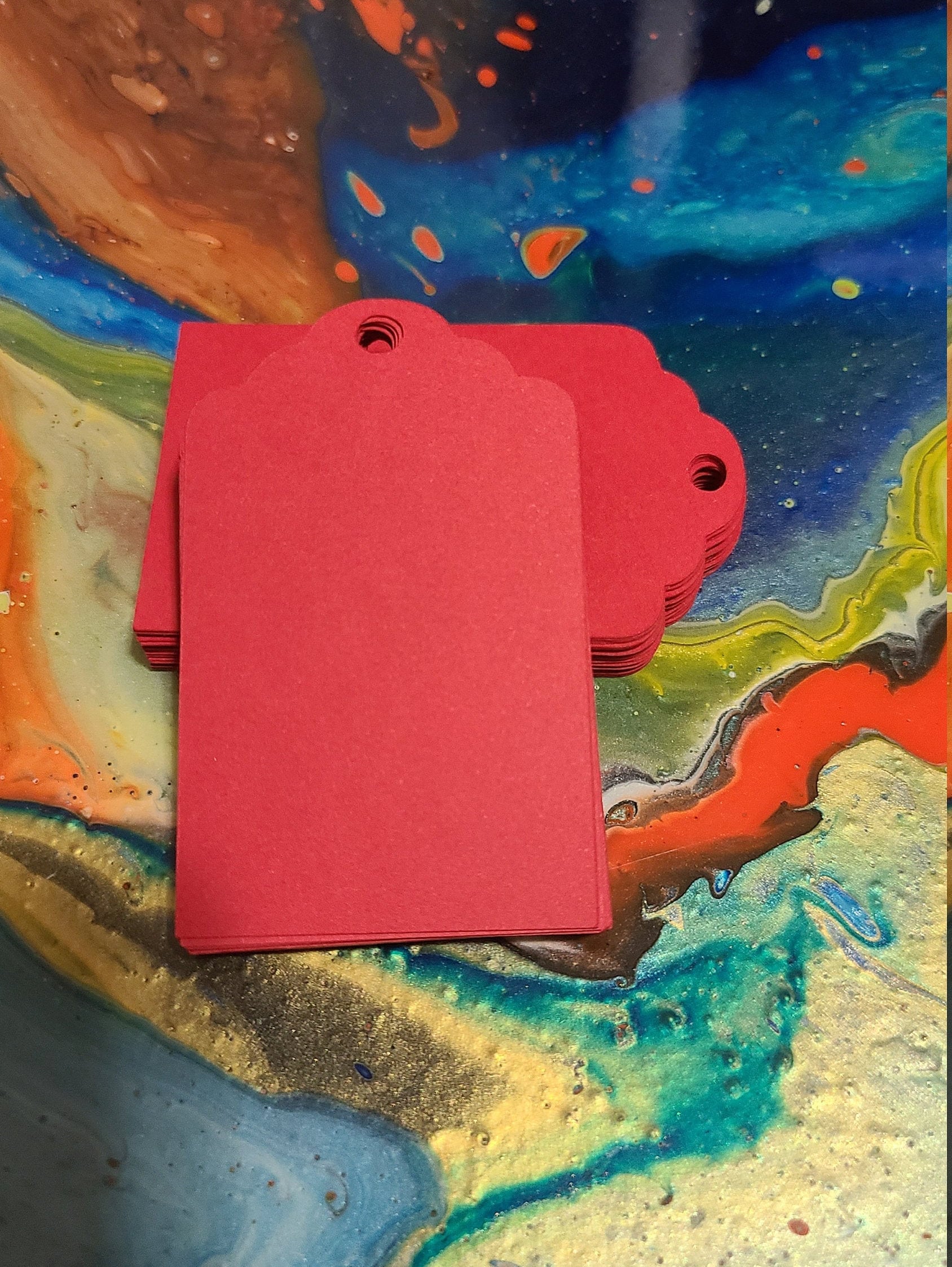 Tag Card Stock Examples 50 Red Scalloped Gift Tags - Card Stock Price Tags - Etsy