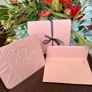 Set van 10 verzendbare roze 3D-kaarten met prachtige bloemen reliëf, designer briefpapier, bedankkaarten, trouwkaarten, kaarten voor alle gelegenheden