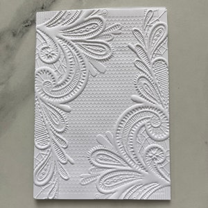 5- Feuilles de dentelle fleurie en relief 3D, découpes, papier cartonné, papier design, dessus de carte, feuilles de fond en relief, papier en relief, dentelle fleurie