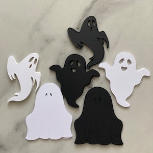 30 Spooky Ghost Silhouette Die Cuts, Halloween Die Cuts, Décor d’automne, Card Stock Ghost Die Cuts