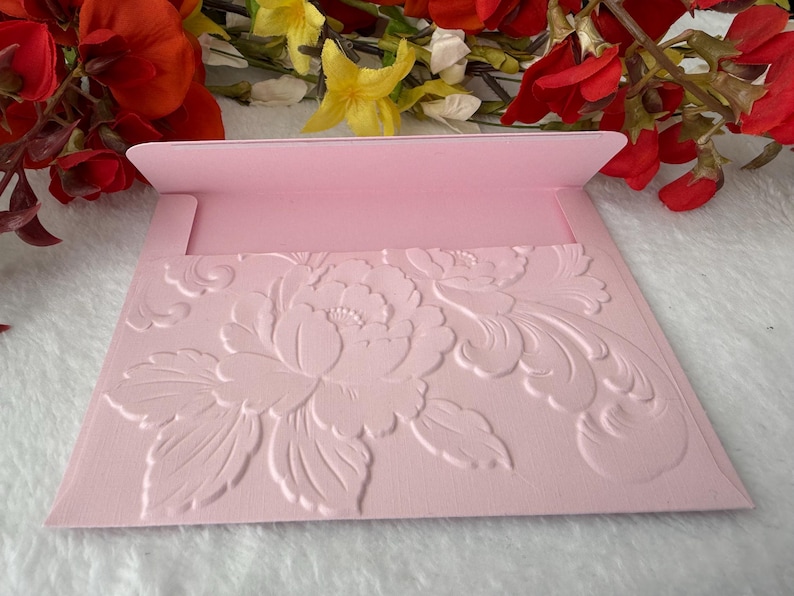 Set of 12 Blank 3D Embossed Floral Card Set, Note Cards & Envelopes ...