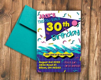 Throwback 90's Birthday Invitation - Digital file only