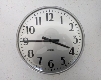 Vintage 1950s Large School/Industrial Wall Clock Standard Clock Company - Working New Quartz Movement