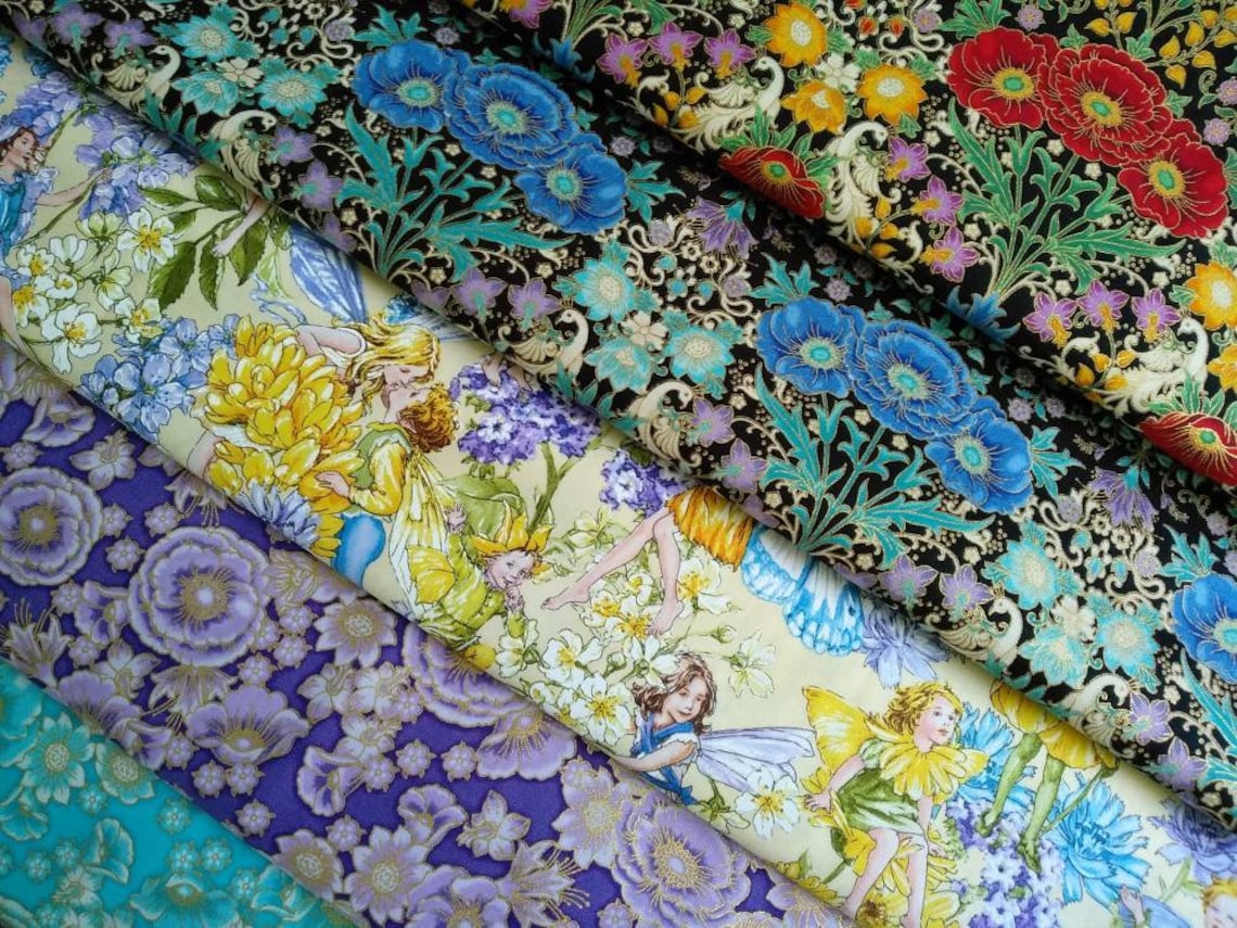 Floral Robert Kaufman fabric Florentine Garden 100 cotton Etsy