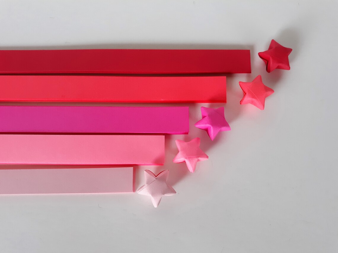 Origami Lucky Star Paper Strips 100 Count Valentine Mix | Etsy