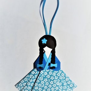 Hanging Ornament - Korean Hanbok Origami Paper Doll