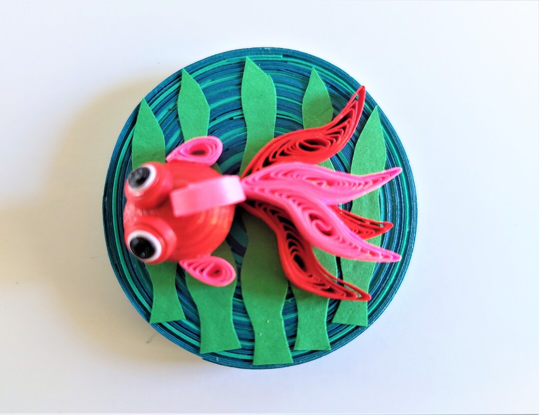 Quilling Fish Magnet, Goldfish Magnet, Fish Fridge Magnet, Goldfish Art ...