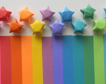 Gradient Pearlescent Floral Origami Lucky Star Paper Strips Pack