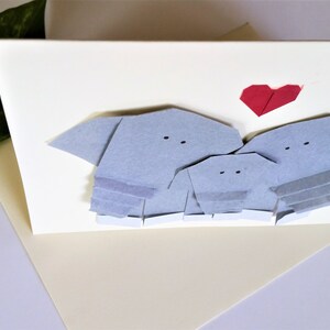 Origami Elephant Family Greeting Card First Baby Congratulation Card New baby Card image 7