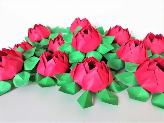 25 Fleurs De Lotus En Papier Origami Décoration De Mariage Pièce Maîtresse De Mariage Décor Weddingtable
