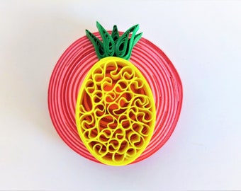 Paper Quilling Pineapple Art Fridge Magnets