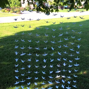 1000 Origami Paper Cranes Garland-origami cranes on string-Cranes wedding backdrop-origami paper cranes garland-Wedding decoration image 2